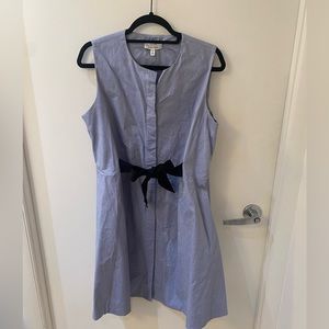 Sleeveless &OtherStories blue cotton dress black with grosgrain tie bow